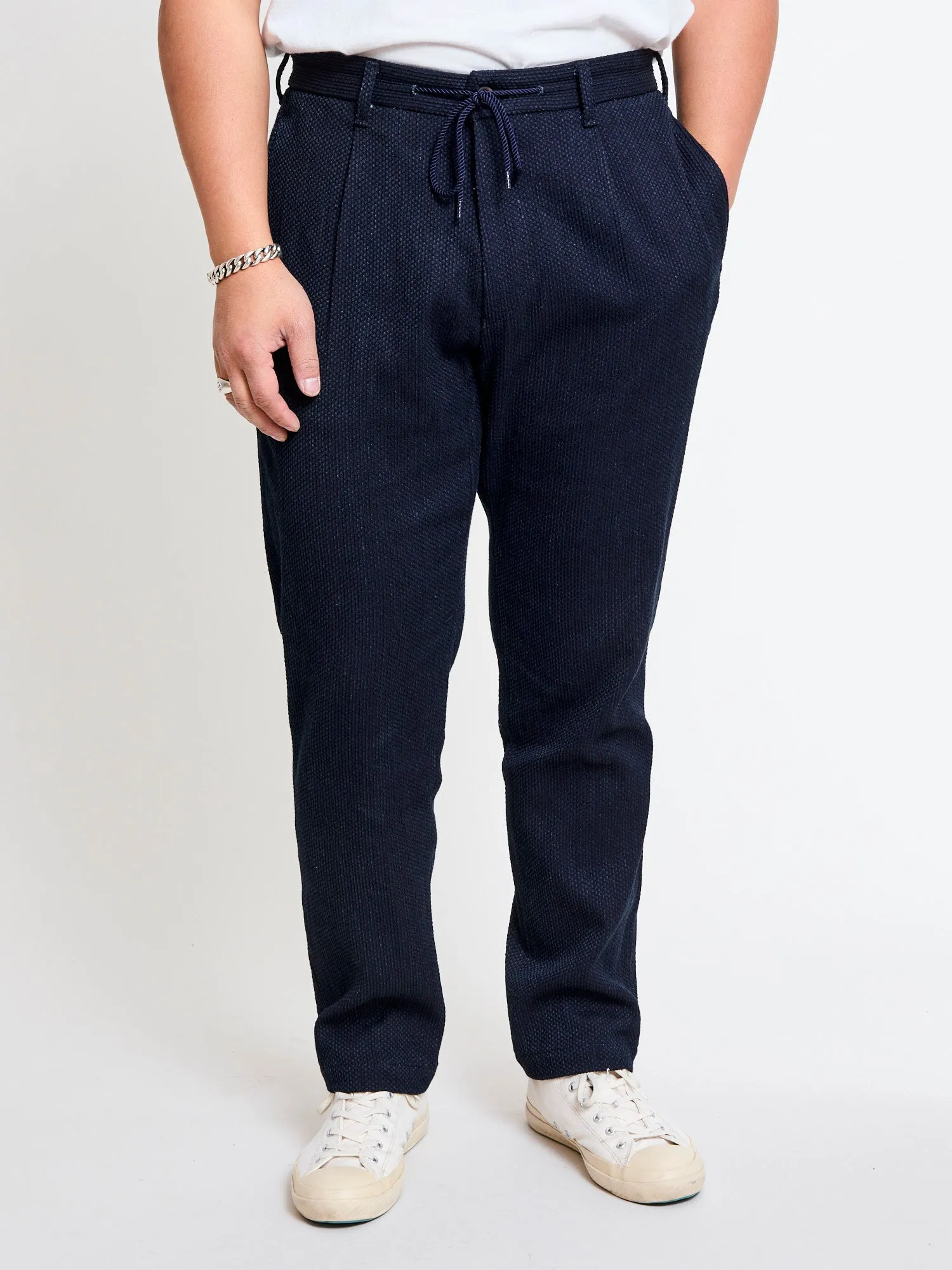 11oz Sashiko Easy Tapered Pants in Indigo