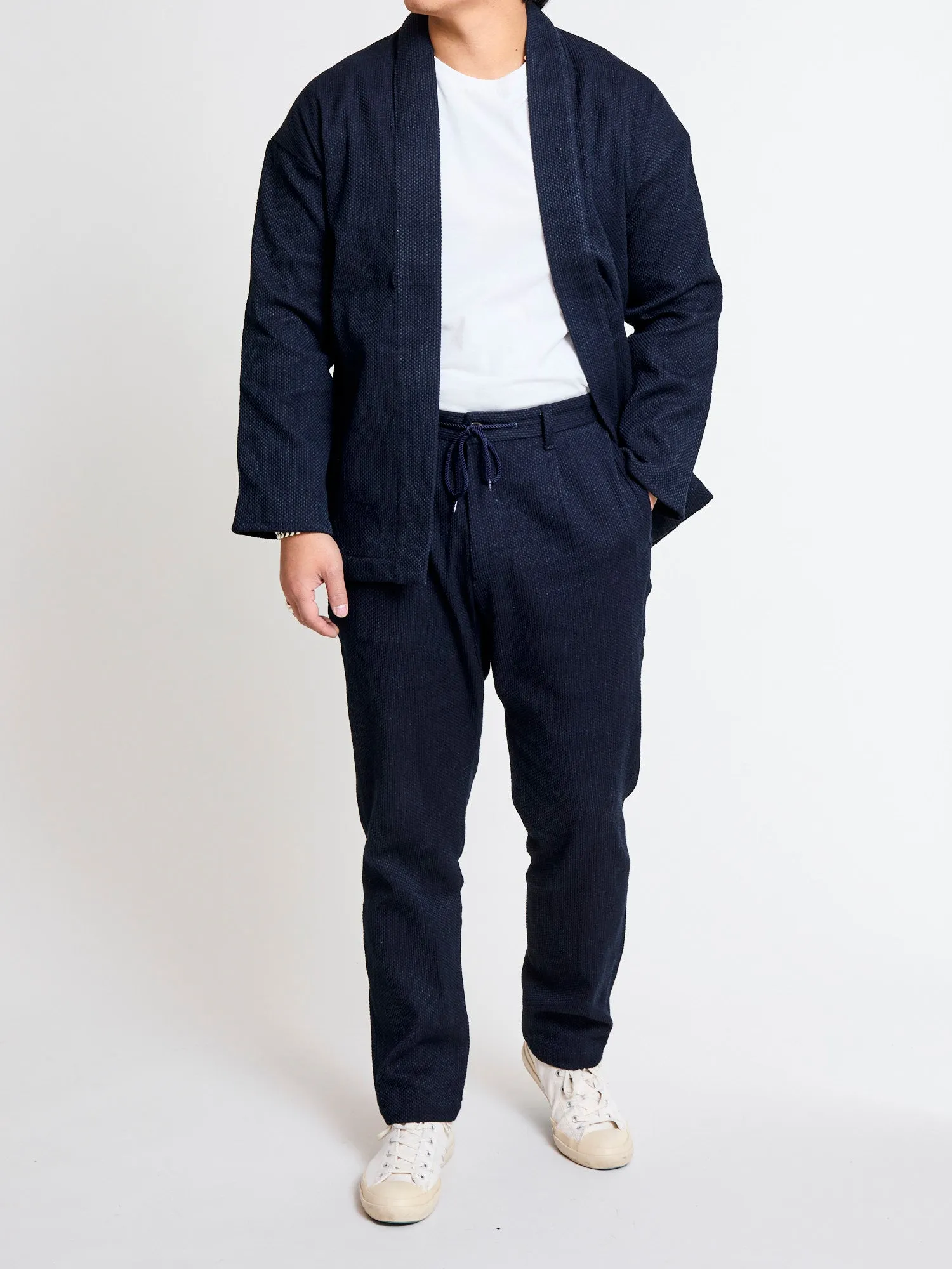 11oz Sashiko Easy Tapered Pants in Indigo