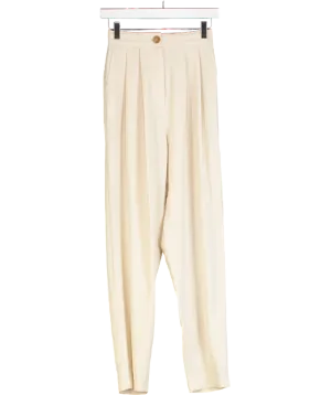 ASOS Beige Pleated Tailored Trousers UK 4