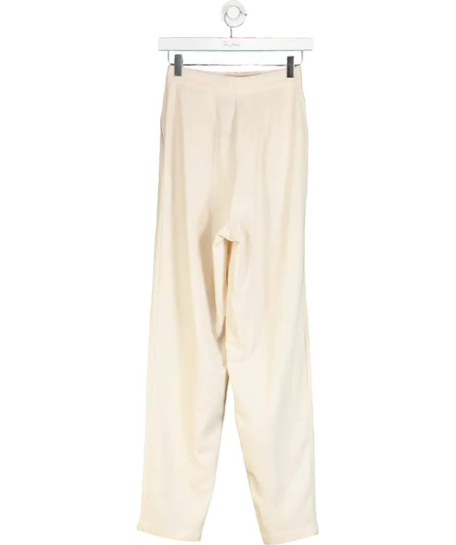 ASOS Beige Pleated Tailored Trousers UK 4