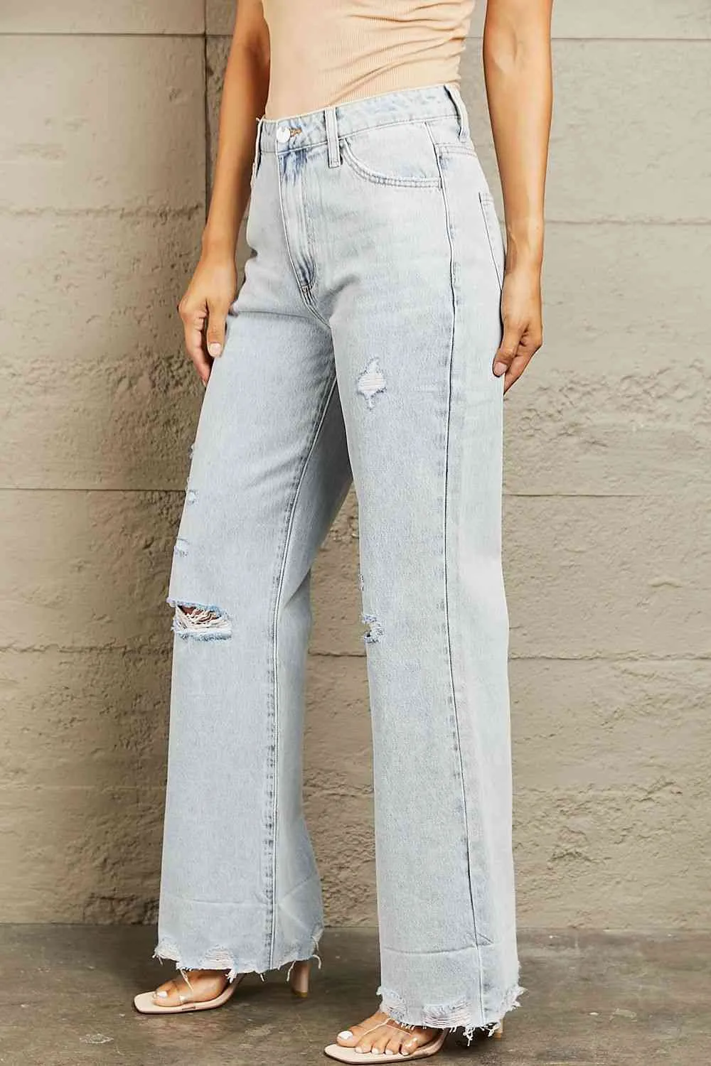 BAYEAS Stylish High-Waisted Flared Jeans