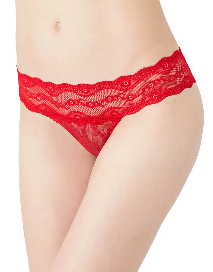 b.tempt'd by Wacoal Lace Kiss Thong Crimson Red 970182
