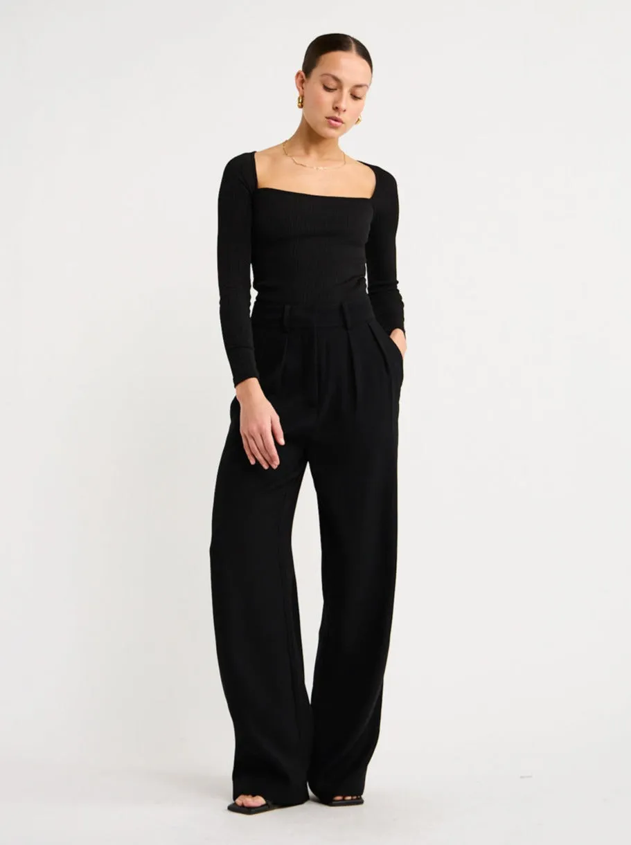 By Johnny Pleat Front Pant in Black