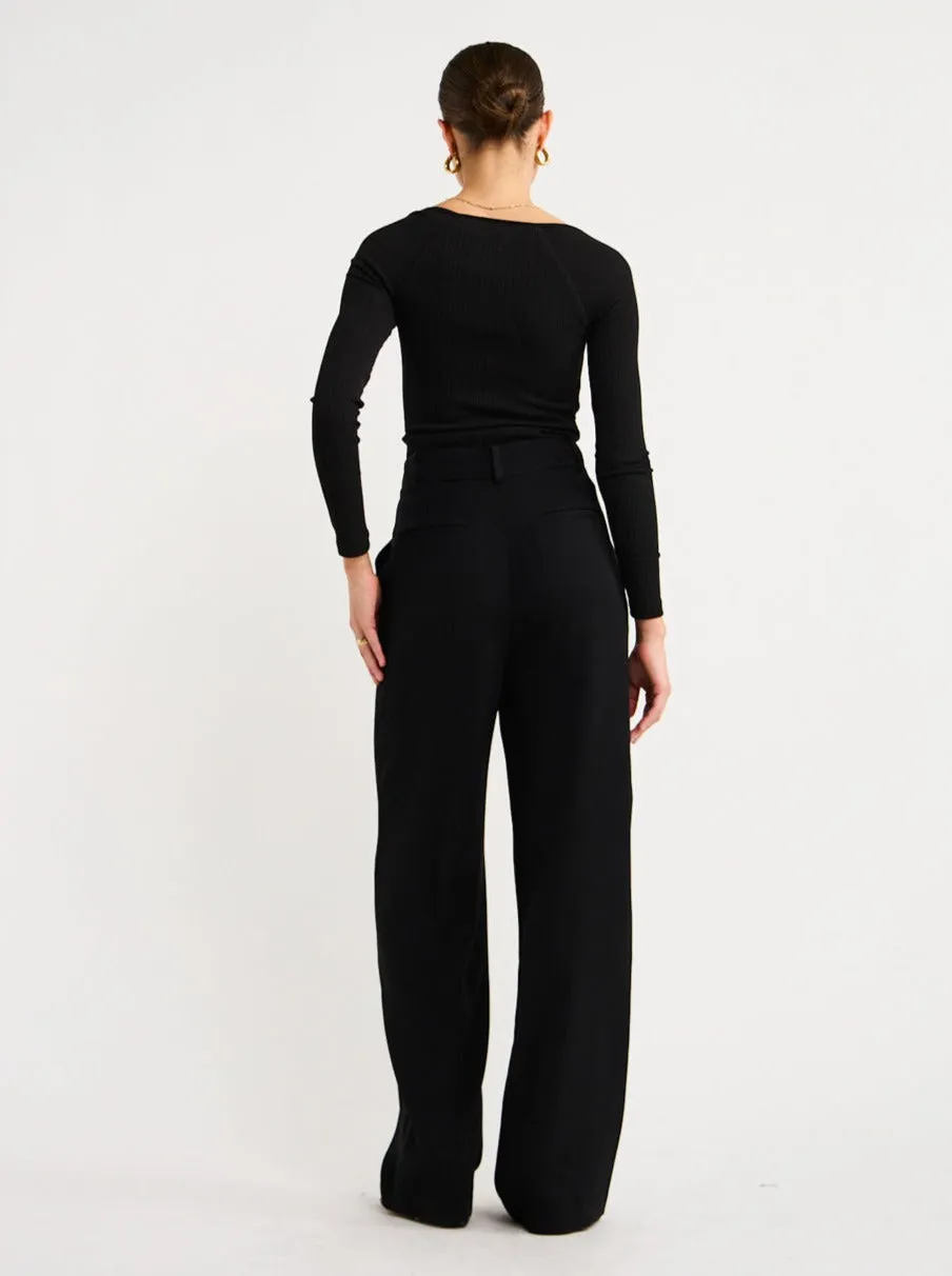 By Johnny Pleat Front Pant in Black