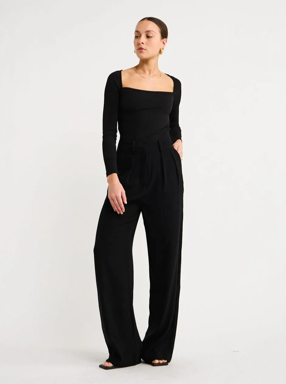 By Johnny Pleat Front Pant in Black