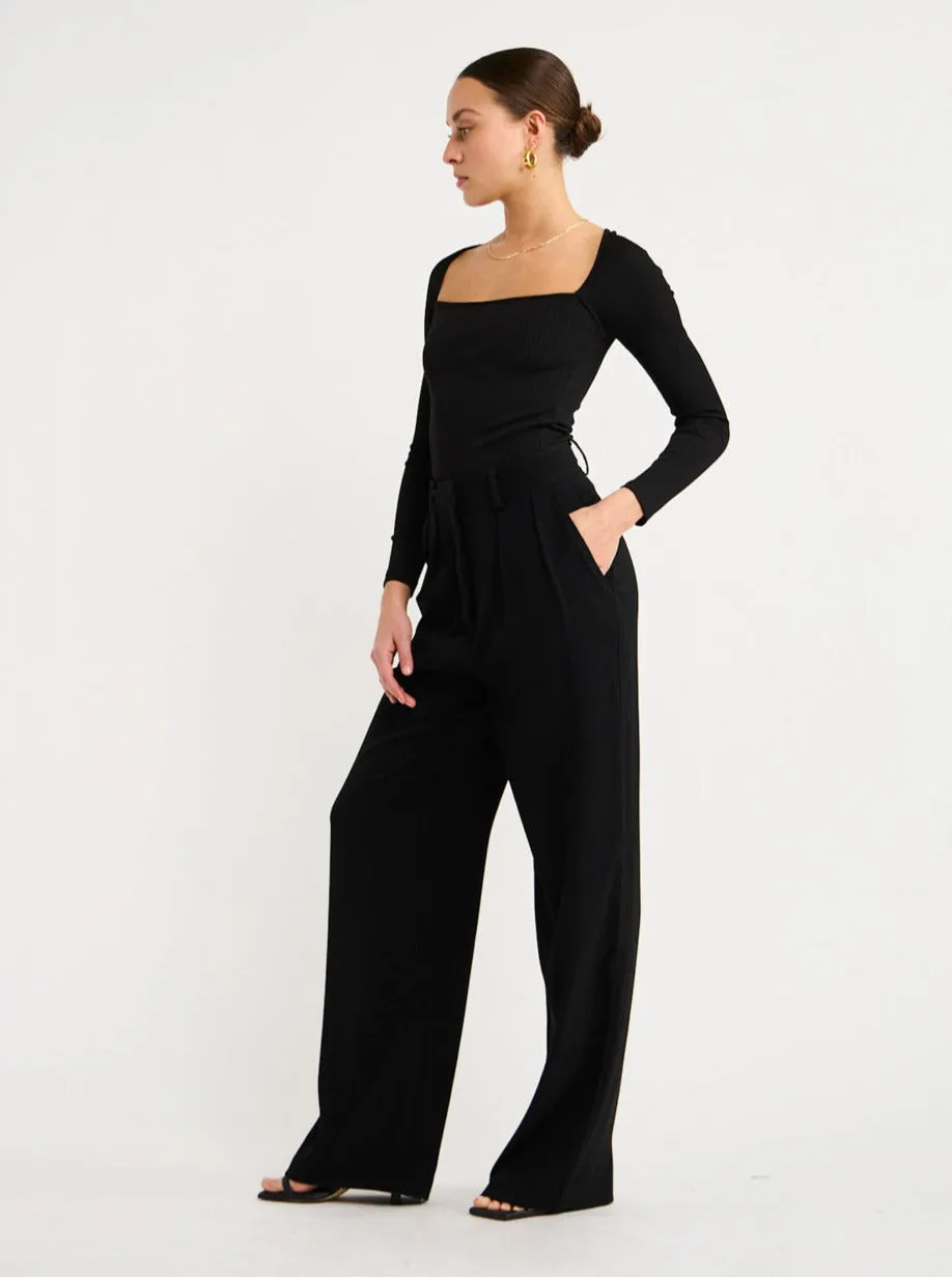 By Johnny Pleat Front Pant in Black