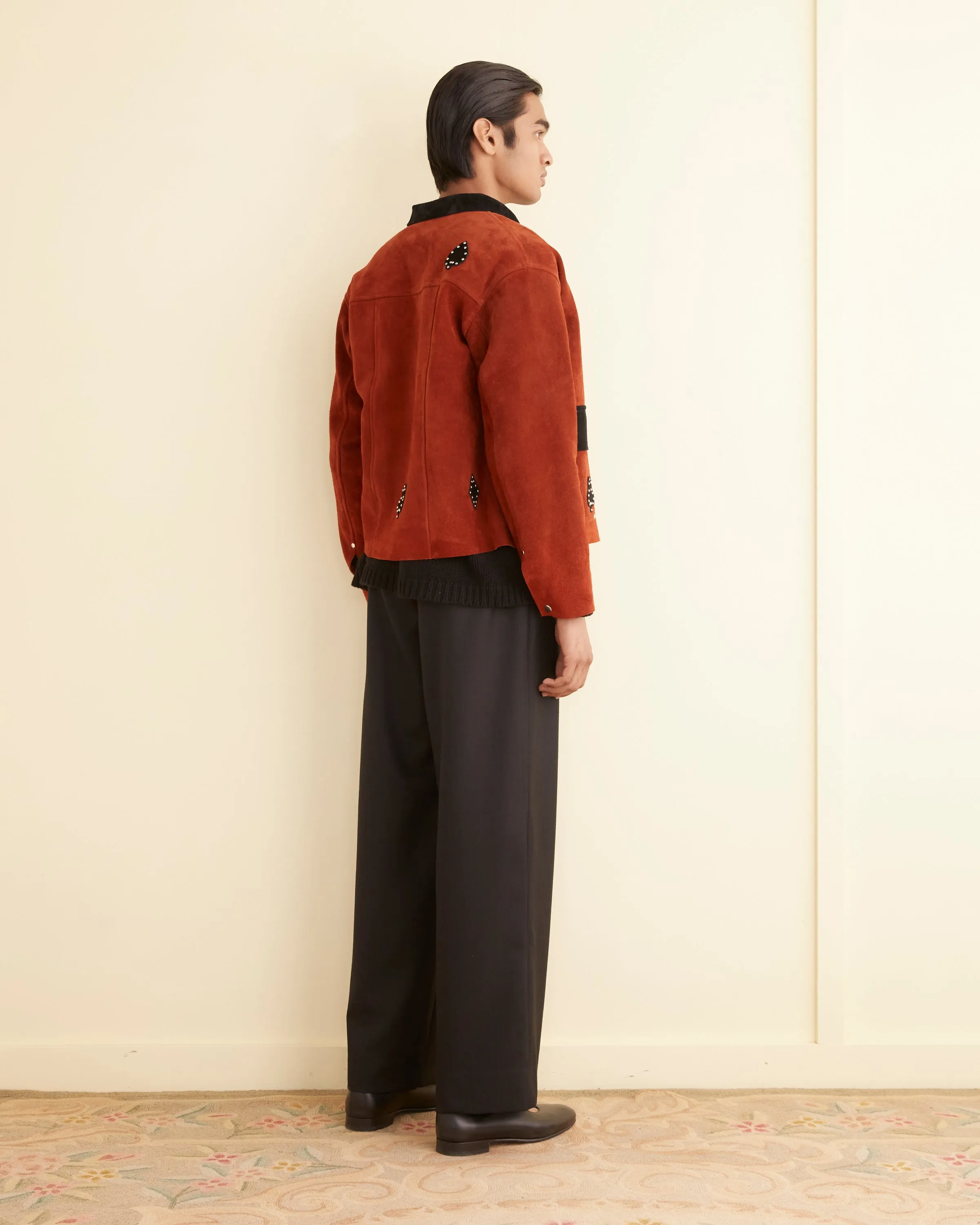 Deck of Cards Studded Jacket - Red/Black