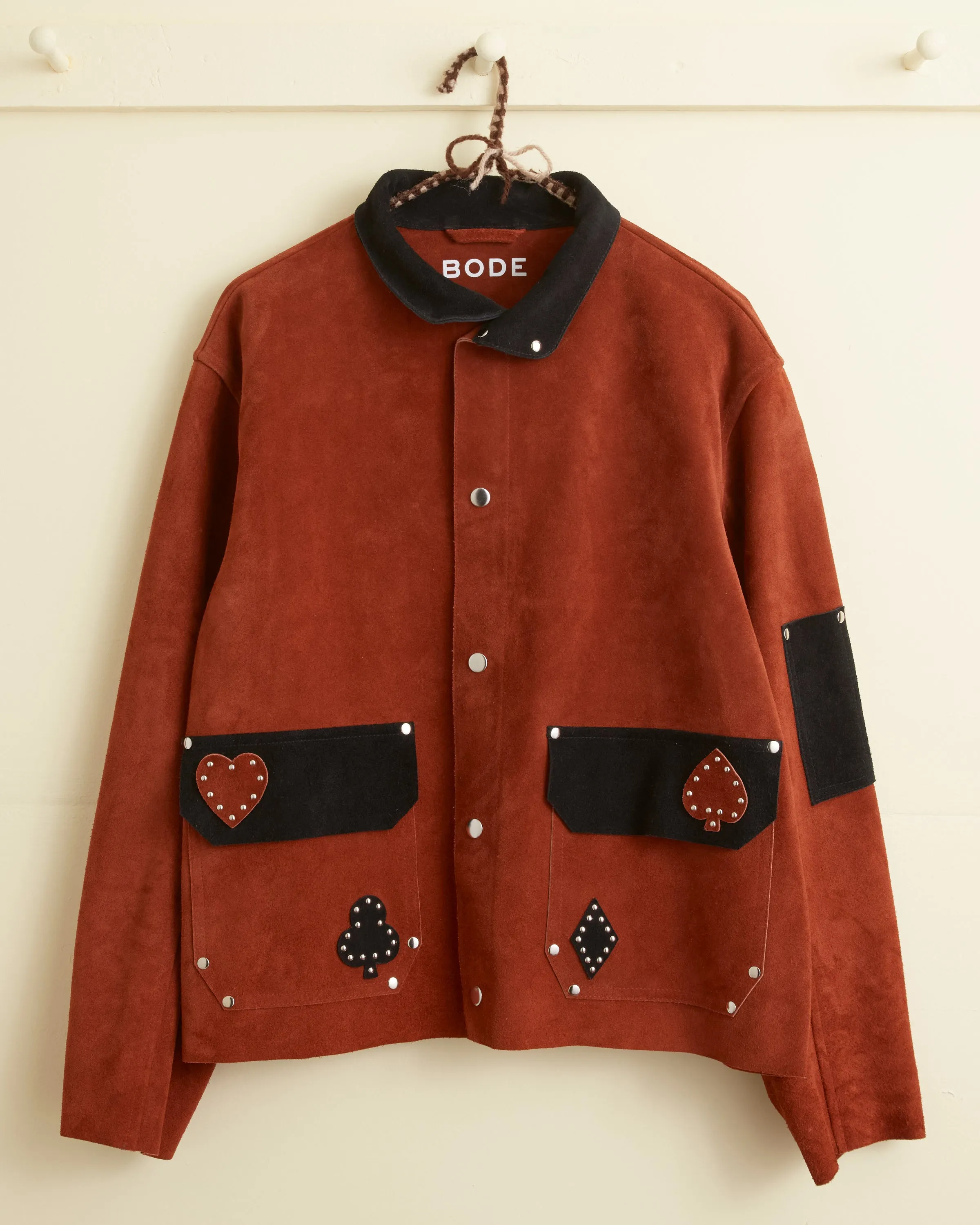 Deck of Cards Studded Jacket - Red/Black