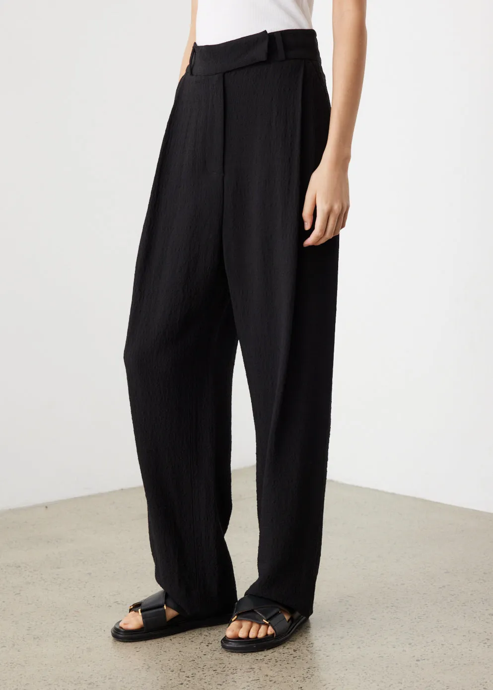 Deep Pleat Crepe Trousers