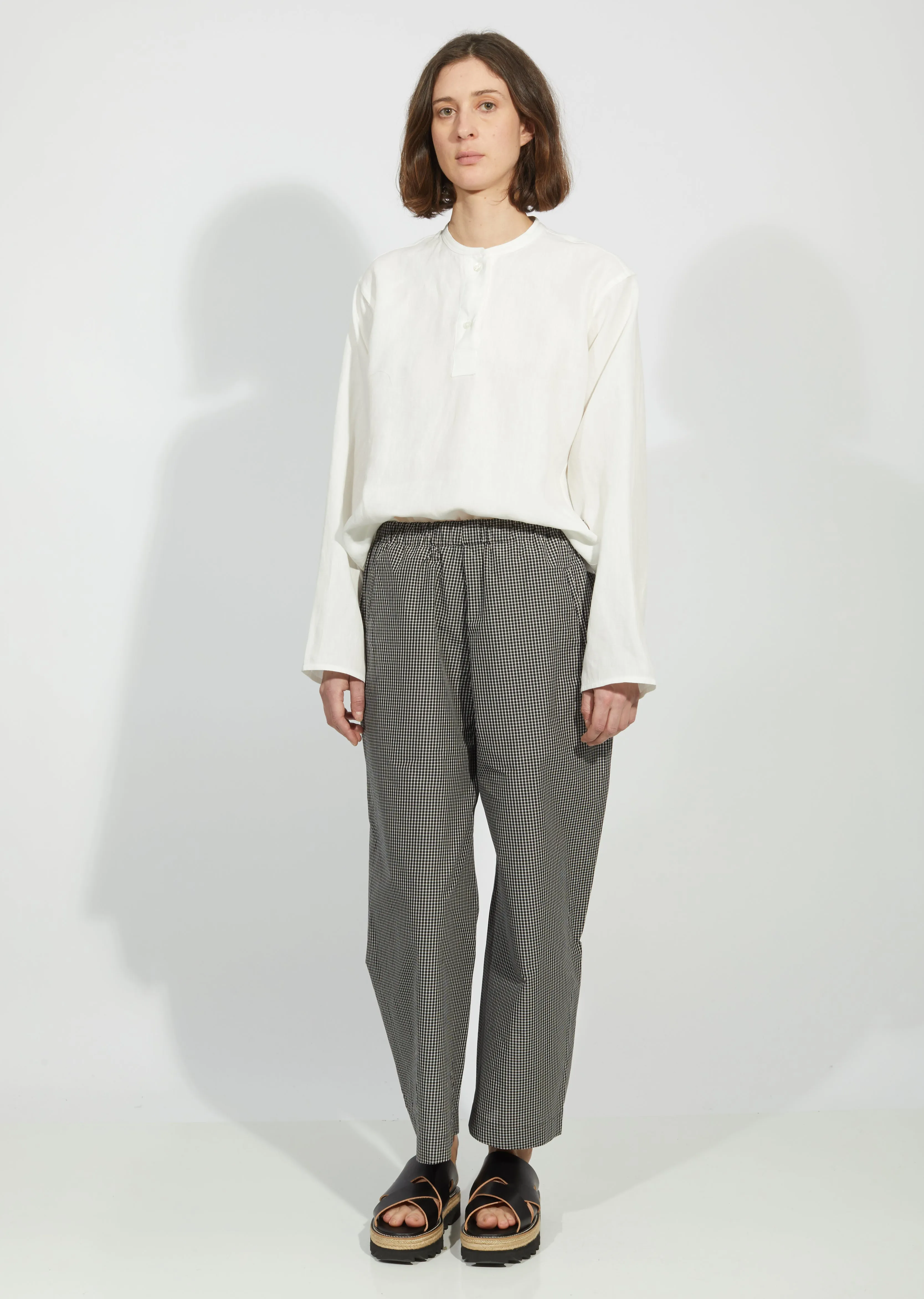Elastic Waist Wide Casual Pants