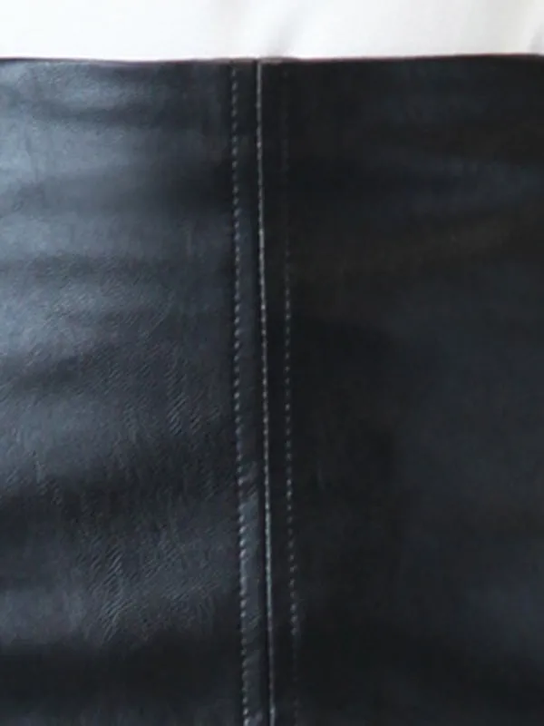 Faux Leather Fitted Midi Skirt