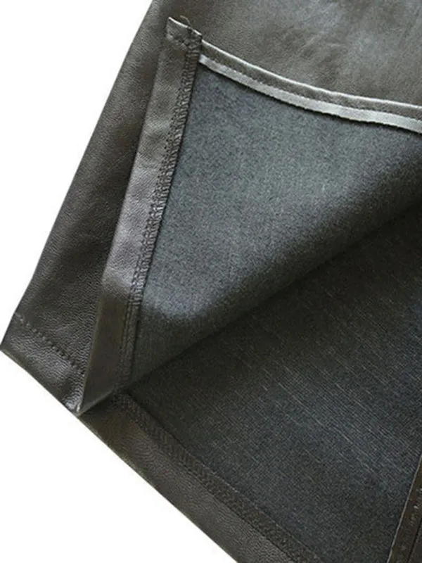 Faux Leather Fitted Midi Skirt