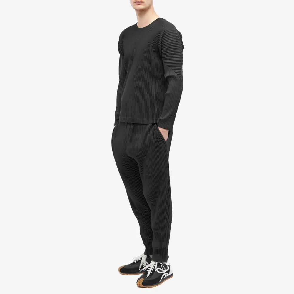 Homme Plissé Issey Miyake Pleated Tapered Pants, Black