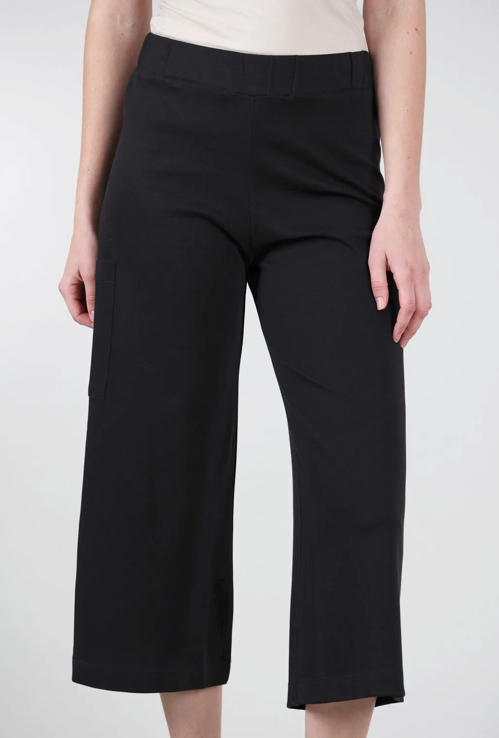 Jersey Gaucho Pant, Black