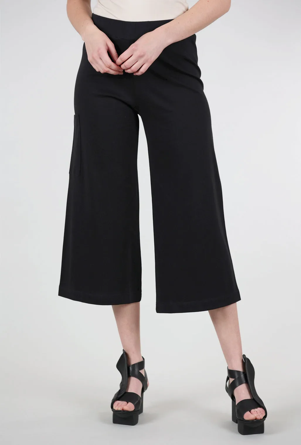 Jersey Gaucho Pant, Black