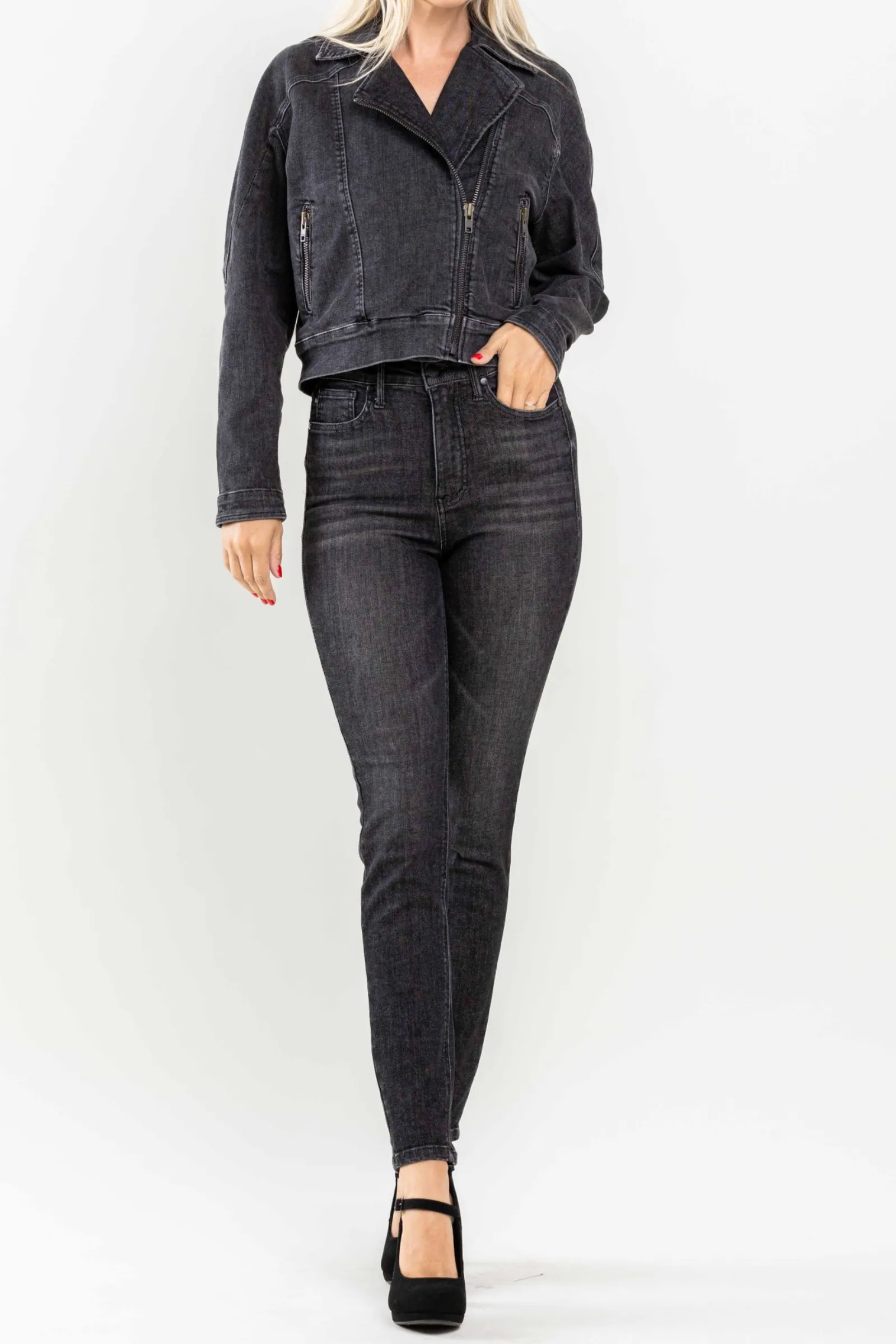 Judy Blue High Waist Tummy Control Black Wash Skinny