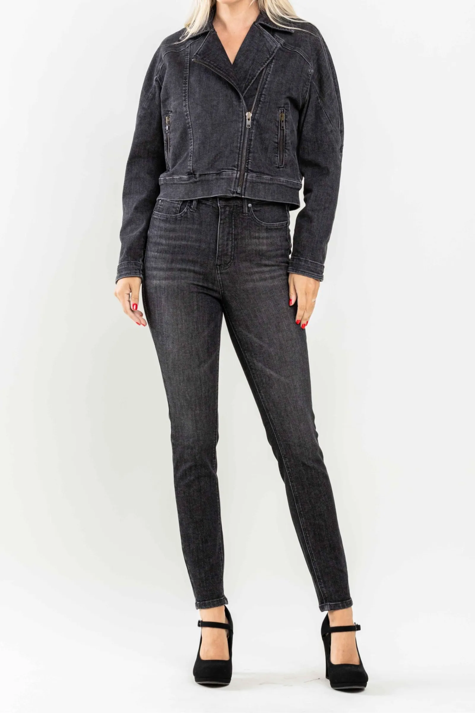Judy Blue High Waist Tummy Control Black Wash Skinny
