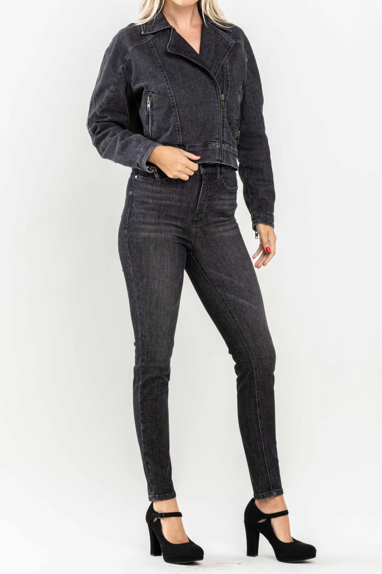 Judy Blue High Waist Tummy Control Black Wash Skinny