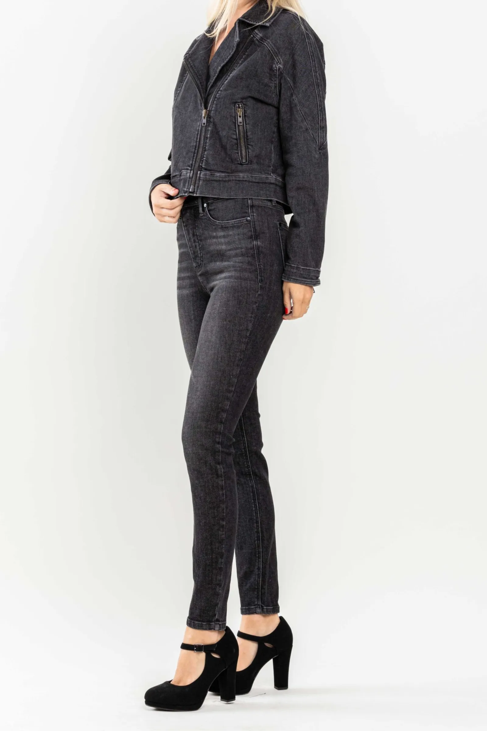 Judy Blue High Waist Tummy Control Black Wash Skinny