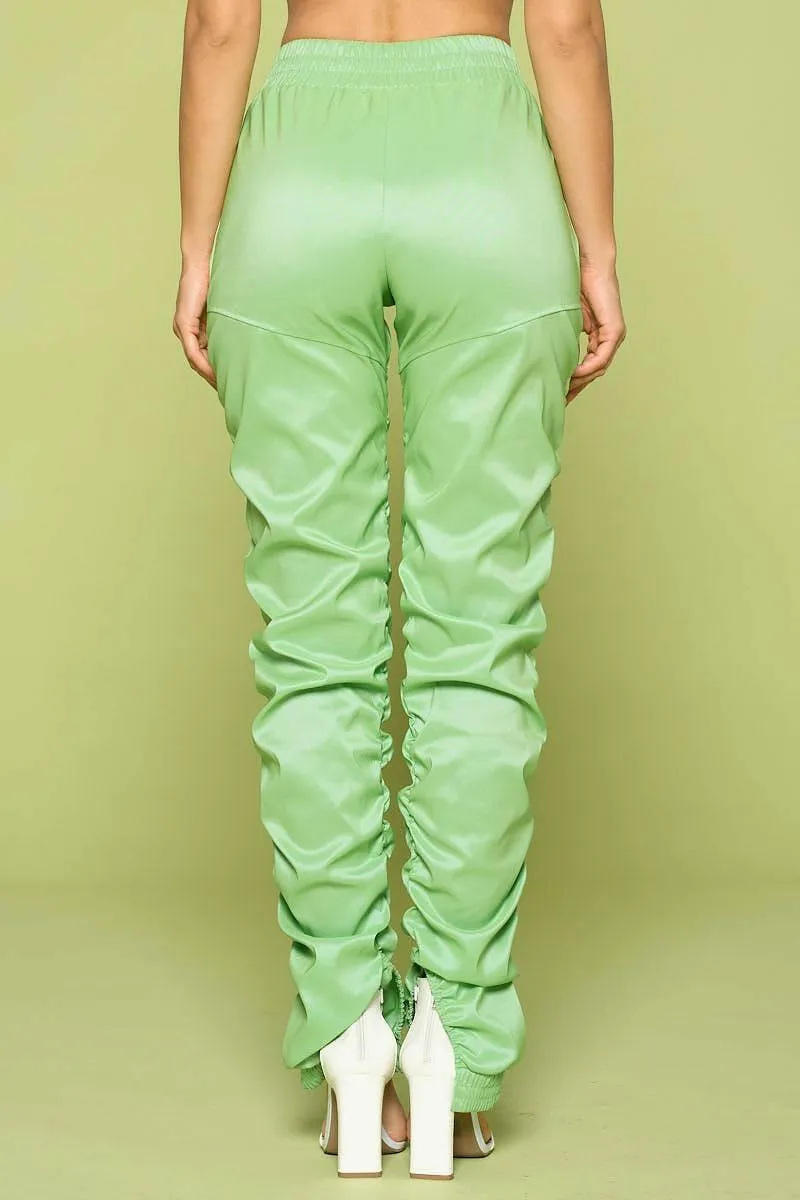 Leather Pu Ruched Pants