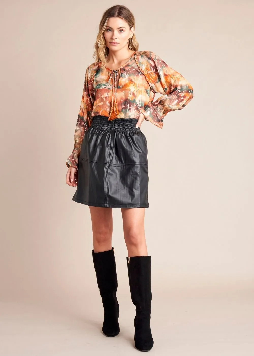 Lia Mini Faux Leather Skirt