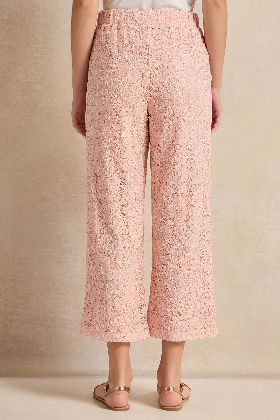 Senior Girls Pink Mesh Pants