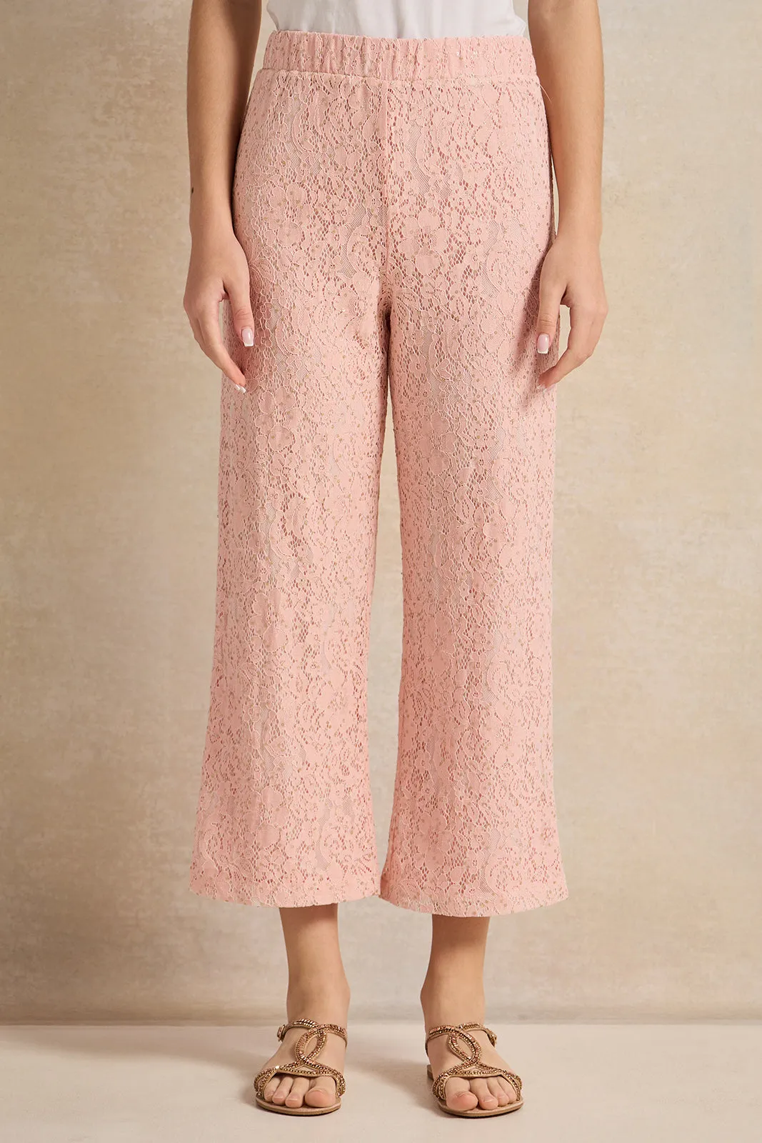 Senior Girls Pink Mesh Pants