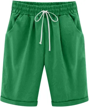 Shorts for Women Casual Summer Knee Length Drawstring Bermuda Shorts Loose Cute Wear 2024 Fashion Beach Clothes