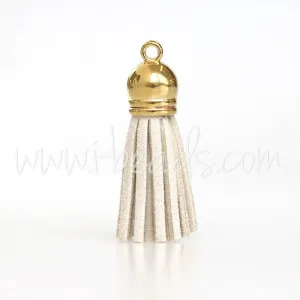 Suede tassel beige 36mm (1)