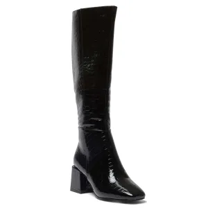 Tabby Boot in Black Croc