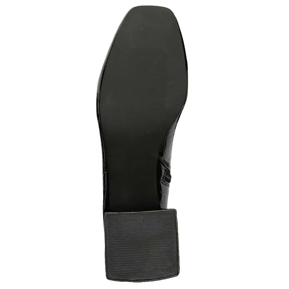 Tabby Boot in Black Croc