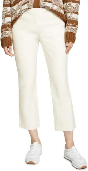 Theory Womens Kick Flare Crop Pants Ivory 8