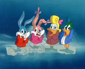 Tiny Toons Original Production Cel: Buster, Babs, Shirley and Plucky Duck