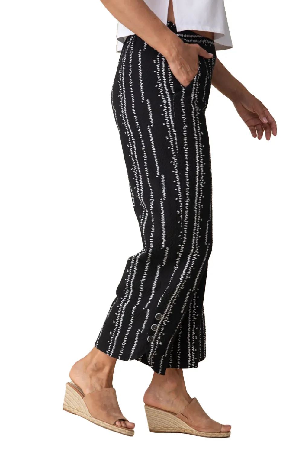 Women's Habitat Crinkle Crepe Tulip Hem Crop Black